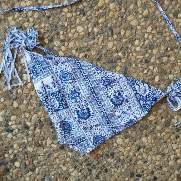 Ninety Six Degrees Blue and White Fringe Bikini - Picture 8 of 8
